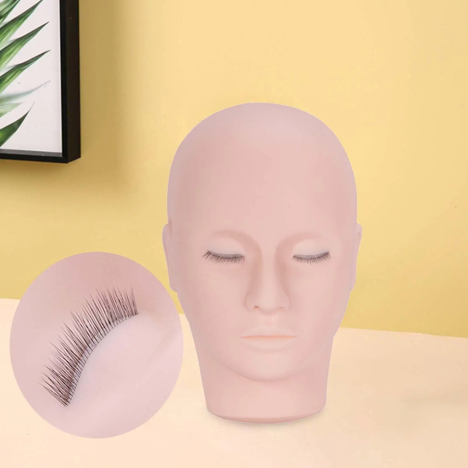 Tête de mannequin de cils avec 3 couches, doux au toucher, tête de formation professionnelle et durable pour usage domestique, styliste de salon