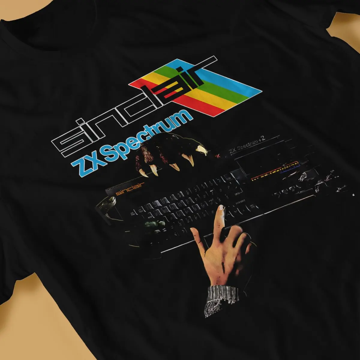 Men T-Shirts Retro Computer Novelty Cotton Tees Short Sleeve Spectrum zx T Shirt Round Neck Clothes Printed