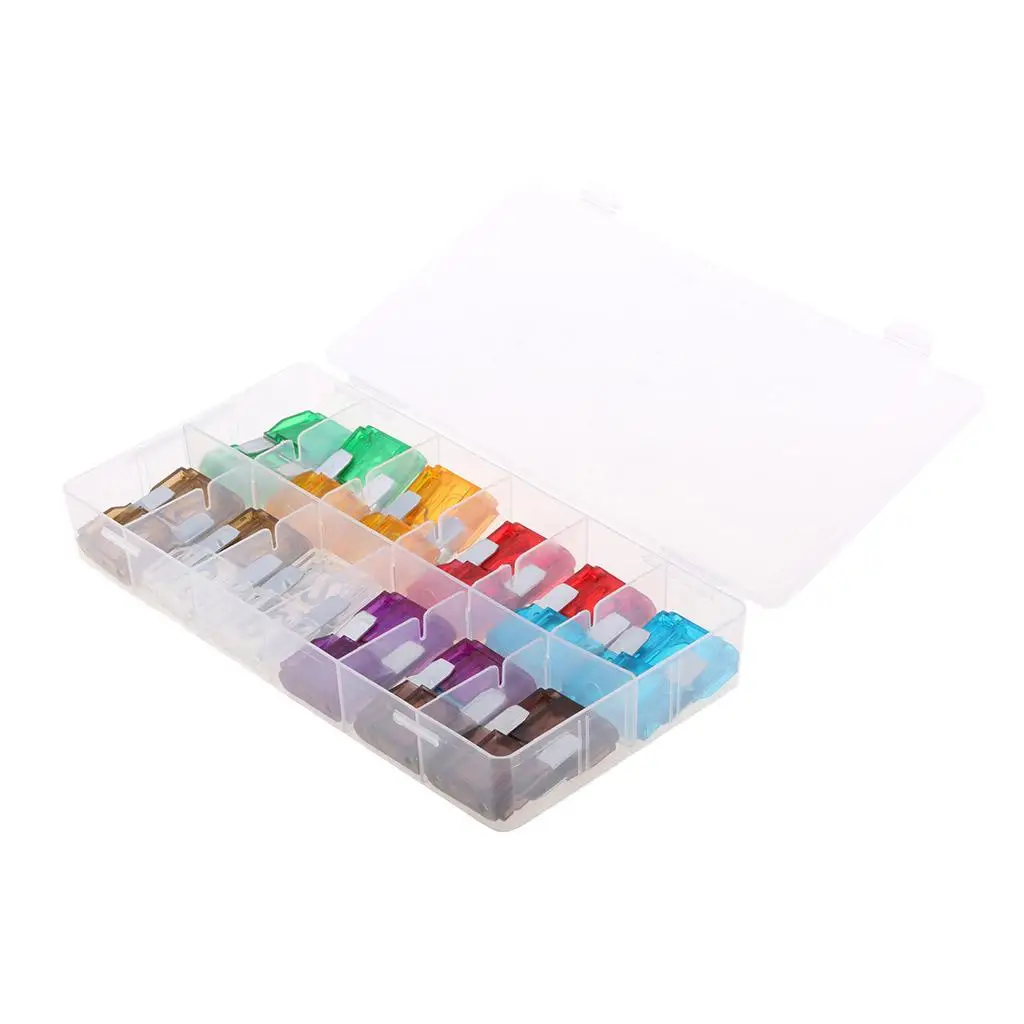 24pcs Maxi Fuse Assortment Kit Color Coded Auto Blade Fuses for High Current Applications in Cars Boats