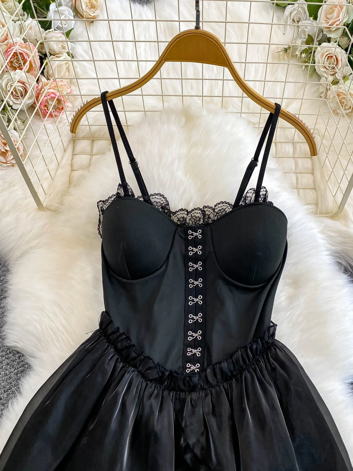 

Сексуальная кружевная юбка на бретельках Dr, женская утягивающая юбка с высокой талией и v-образным вырезом, без ширинок, трапециевидной формы Dr, против катышков