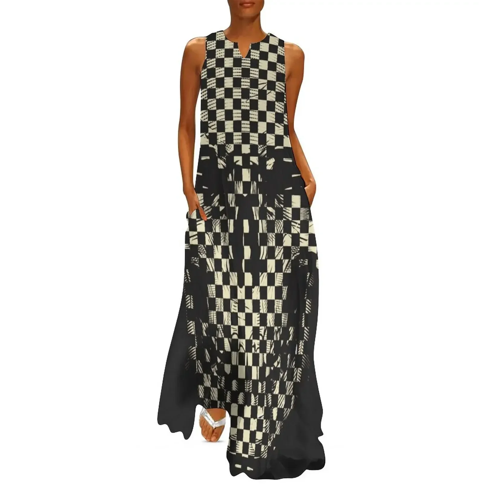 

Glitch Skull v2 Long Dress ladies dresses for women 2025 summer dresses for women 2025 Long dresses party women Dress