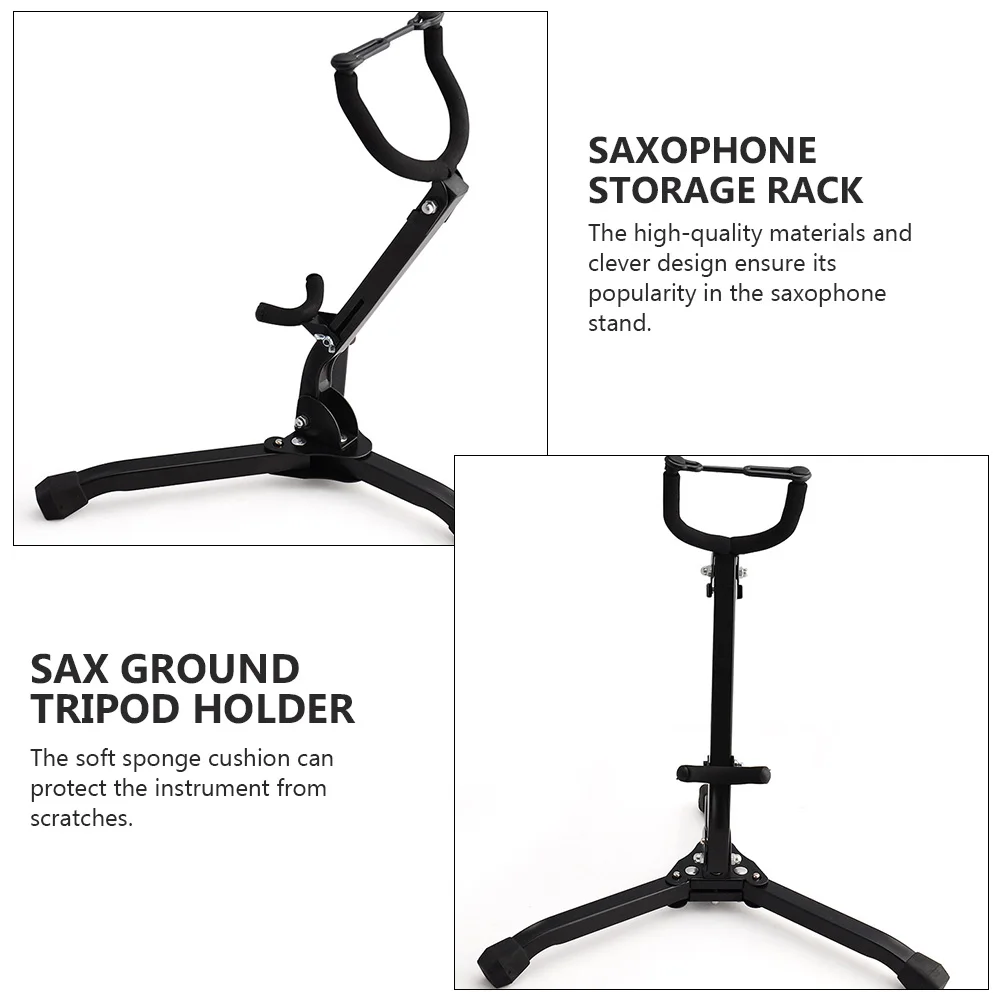 

Saxophone Display Stand Accessories Tenor Foldable Tripod Holder Black Detachable Folding Portable Travel