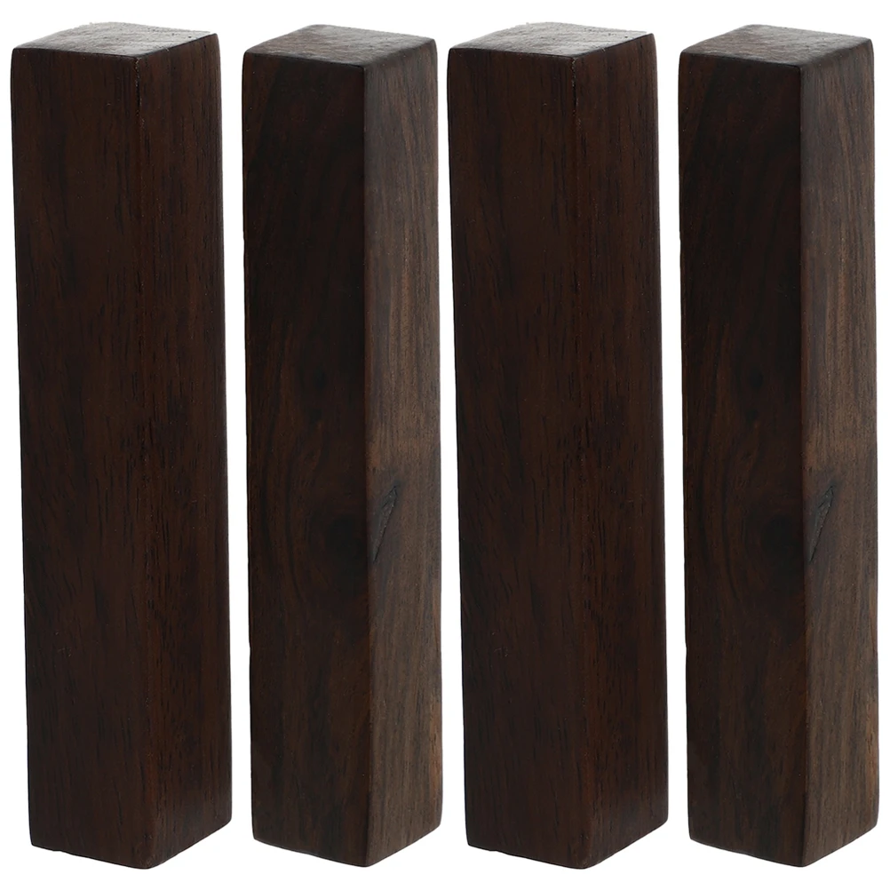 

4pcs Black Catalpa Wood Calligraphy Paperweights 11cm Smooth Rectangular Office Desk Decor Four Treasures Study Wooden Practice