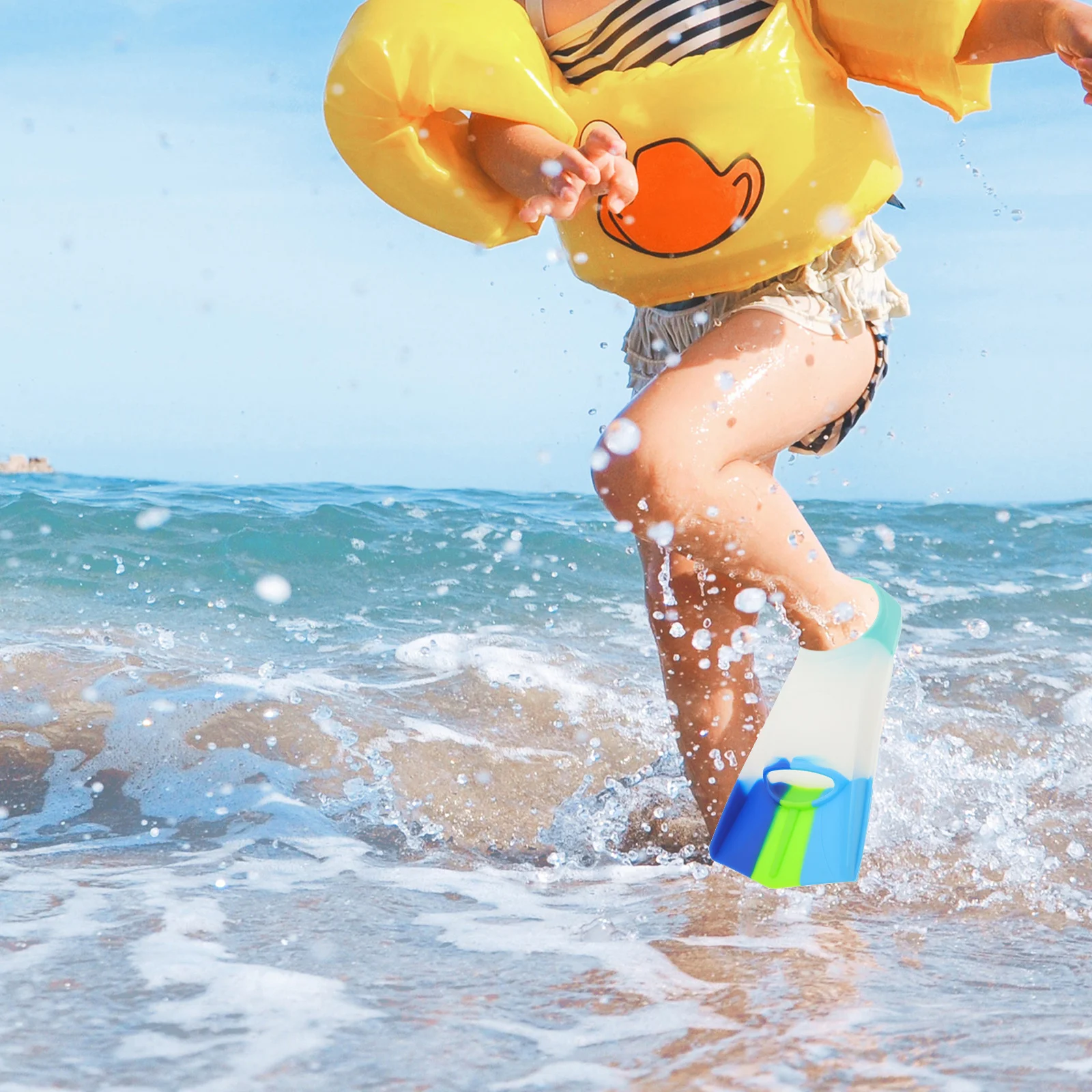 

1 Pair Silicone Short Fins Swimming Training Snorkeling Diving Comfortable Lightweight Swim Flippers Open Heel Fins For