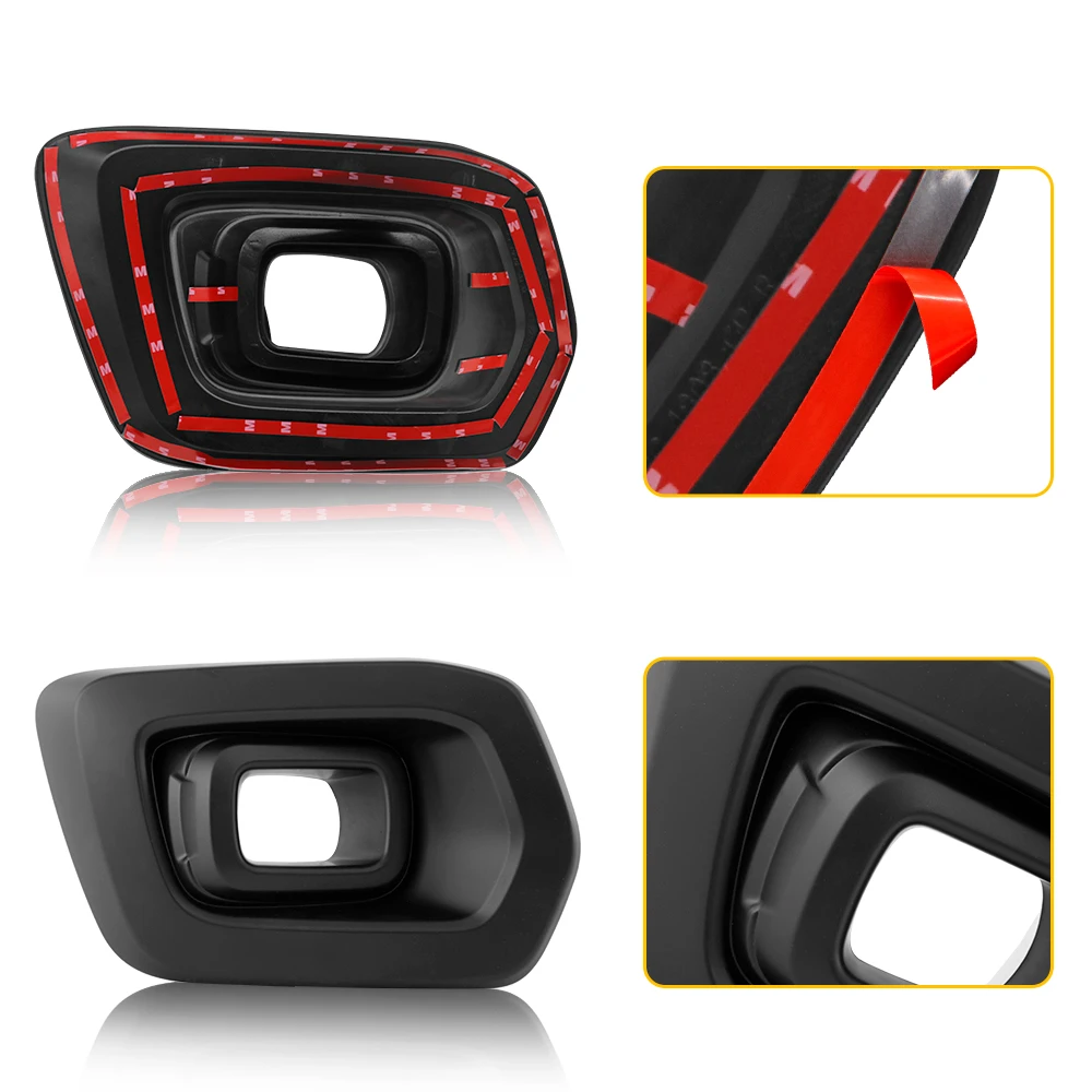 Matte Black Left Right Fog Light Lamp Cover for Ford Ranger Wildtrak T8 2019 2020 2021 2022 2pcs/set Car Accessories