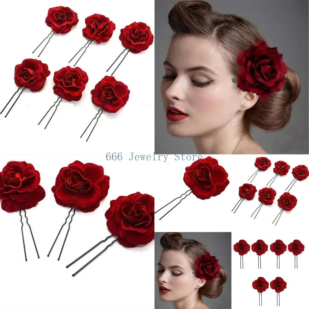 

F2TD Элегантная тканевая розовая свадебная заколка для волос для свадебных церемоний и особого места