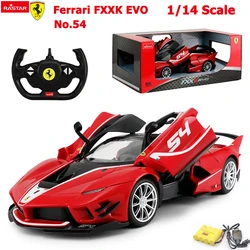 1:14 Rastar Ferrari FXXK Evo RC Car 4.8V 600mAh Batterys LED Lights Open The Doors Rubber Tires Toys Gifts For Adults