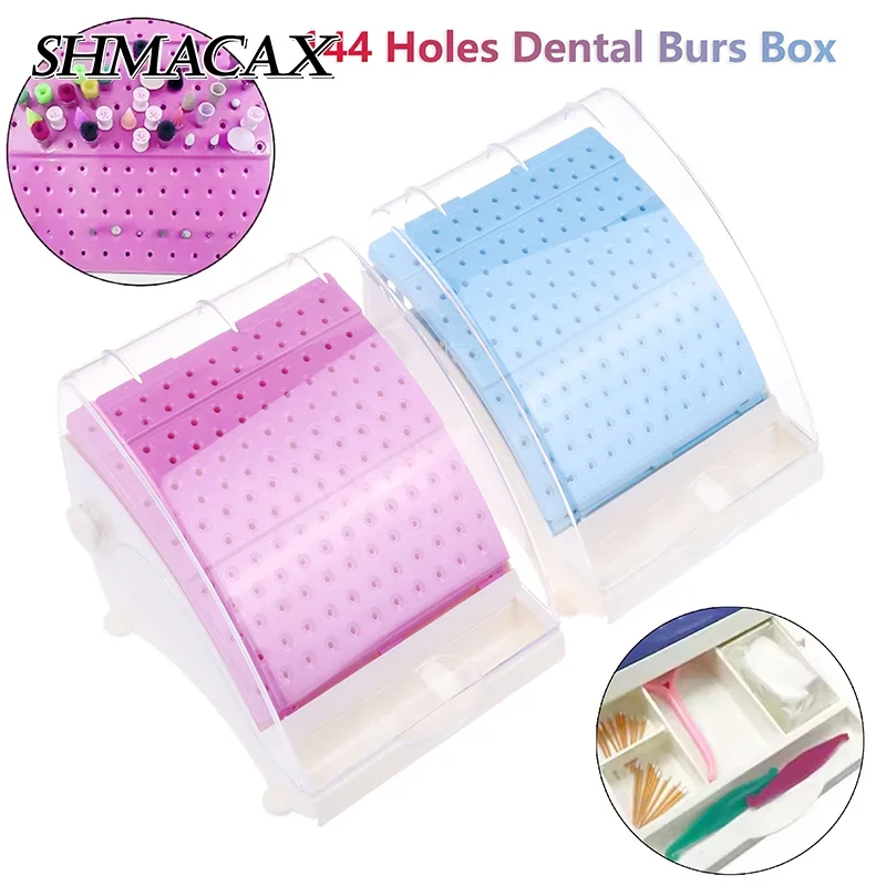 

142 Holes Dental Burs Box Dentist Tools Drill Case Disinfection Organize Holder Plastic High Quality Dentistry Instrument Holder