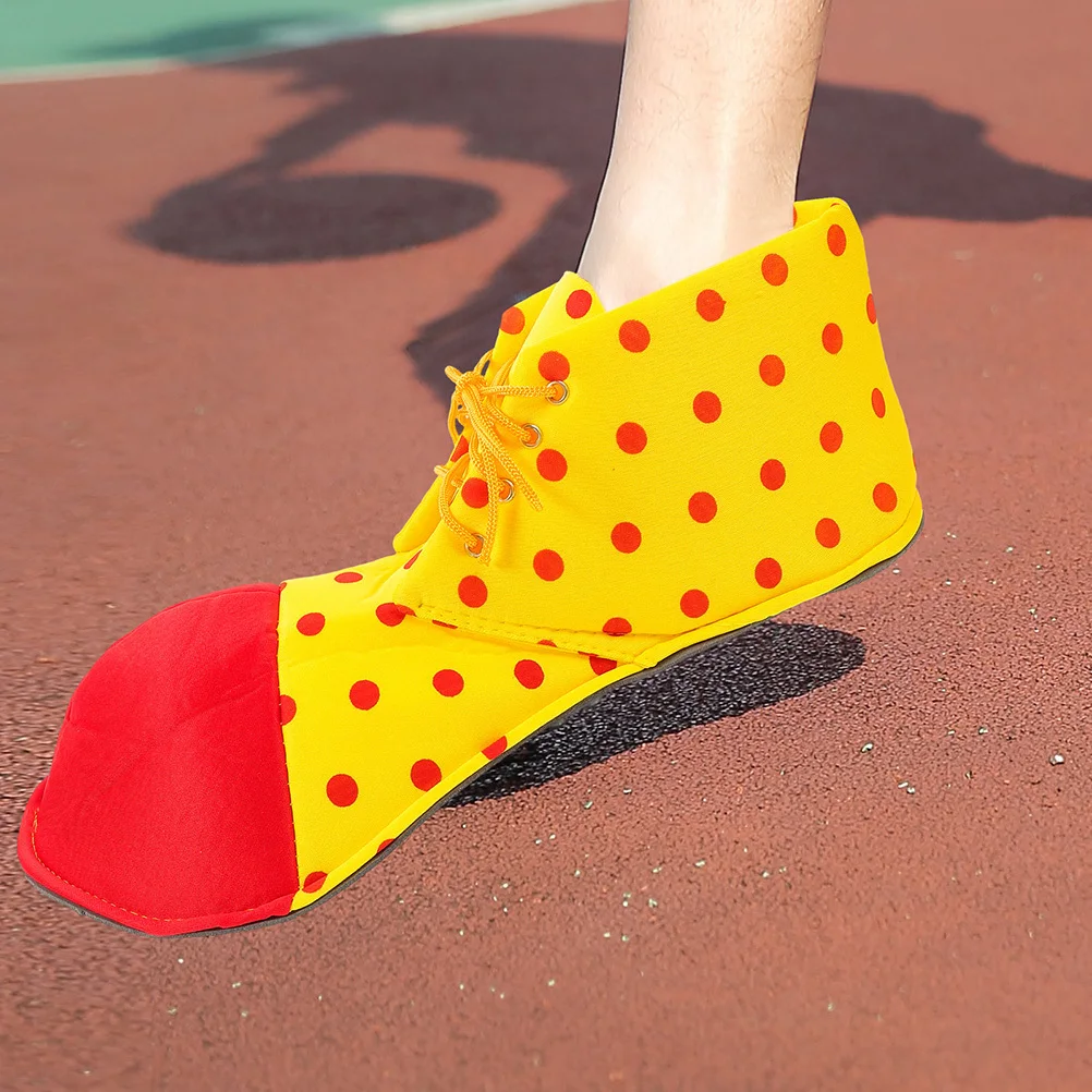 

1Pair Clown Shoes PU Material Lightweight Classic Size for Teens Adults Clown Cosplay Costume Halloween Party Show Performance