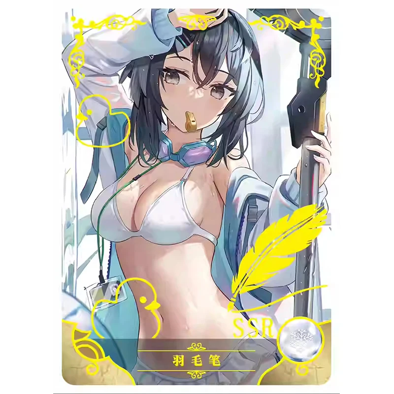 Anime Goddess Story 10M05 Series Makima Power Minato Aqua Character Bronzing Collection Flash Card Cartoon Toys Christmas Gift