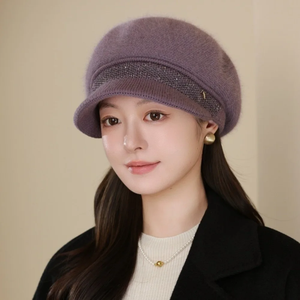 

Fashion Thickened Winter Warm Hat Keep Warm Fur Lined Women's Hat Solid Color Knitted Hat Autumn