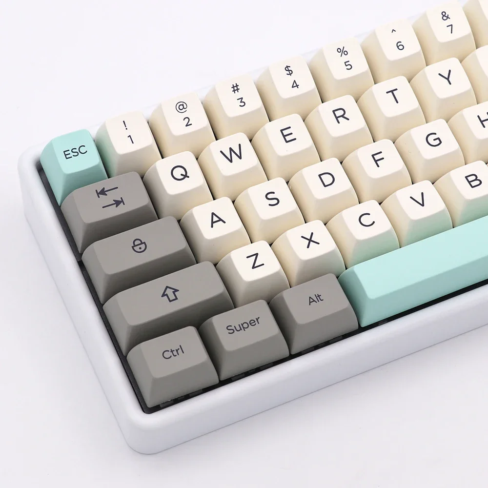 Esquema minimalista de cor verde Keycap SA Altura PBT Sublimação Personagem Teclado Mecânico GH60 68 84 104 Keycap