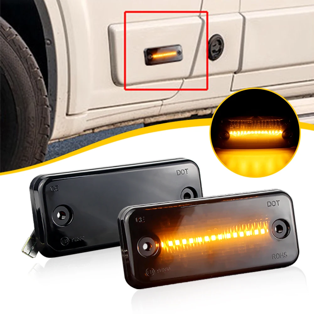

2 шт. динамические светодиодные боковые габаритные фонари на крыло для Fiat Peugeot Boxer Renault Volvo FE FL Man Iveco Daily DAF Jeep Cherokee