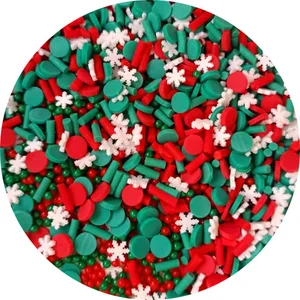 Cileras de nieve de Navidad mezcladas Slime Christmas Polymer Clay Sprinkles Crafts Soft Clay Caker de uñas Diy Cristal de relleno de barro de relleno 12 Mejores Polimadores de Ventas Sprinkles de arcilla - №10
