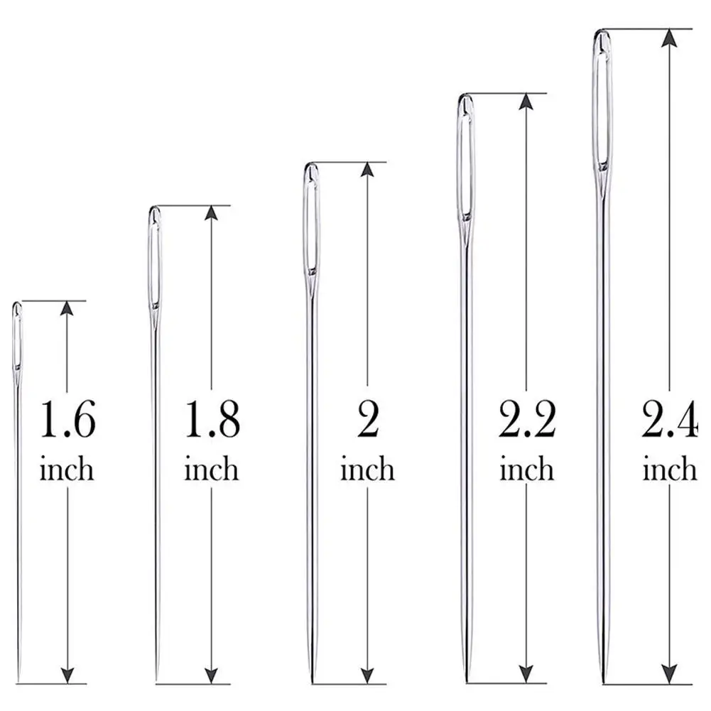 Leather Crafts Sewing Needle,Round Head Blunt Pint,Pointed Prism Sharp Tool for Embroidery Stitching Gold Tail Big Eye Needles