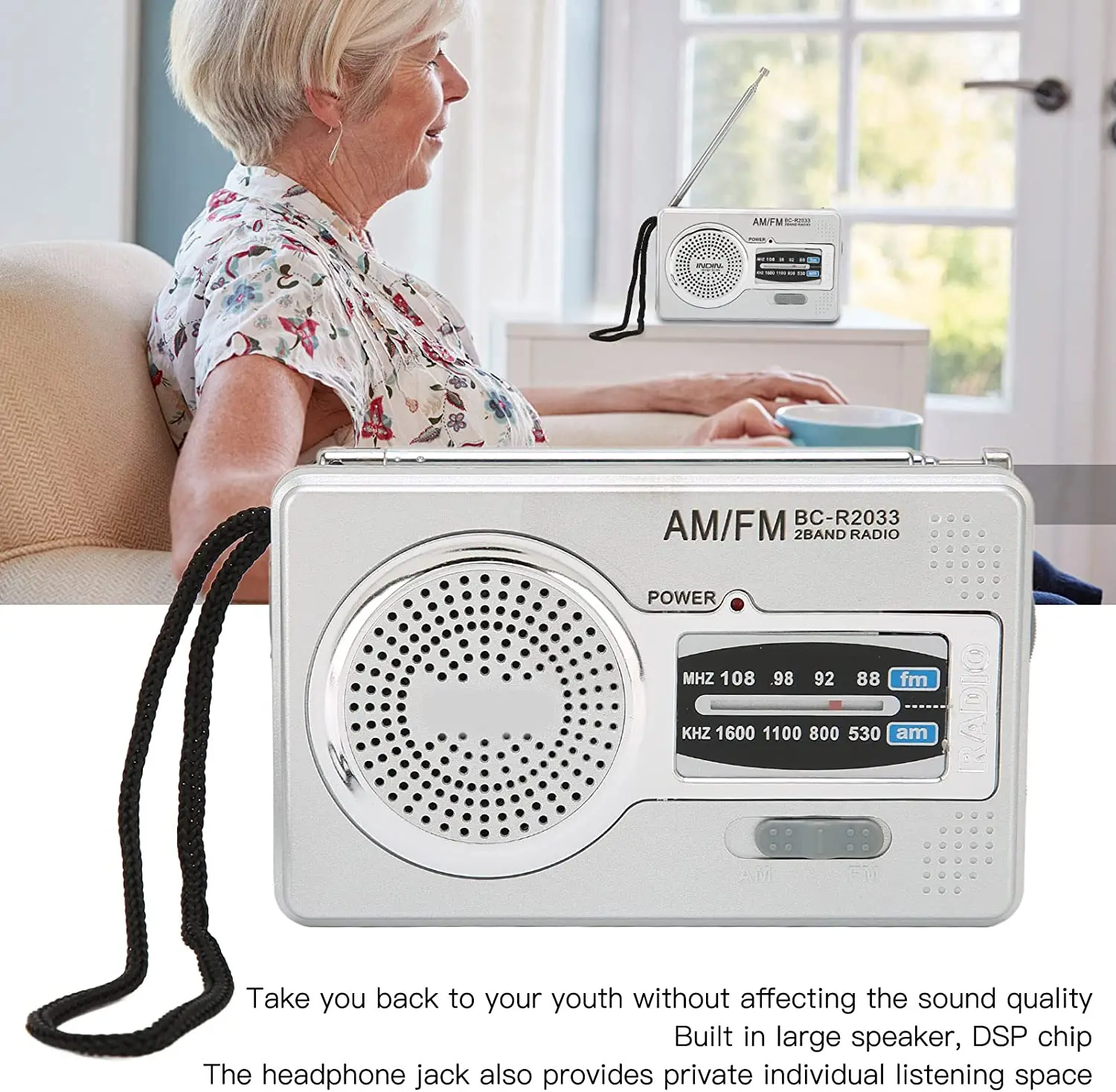 AM FM Transistor Radio,Portable Pocket Mini Radio Pocket Radio Small Walkman Radio with Loudspeaker