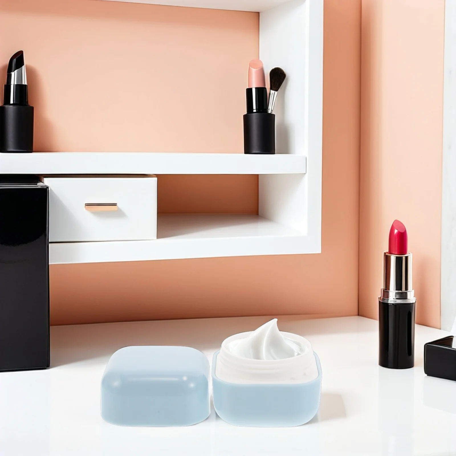 

10Pcs Double Layer Cream Jars 50g Refillable Leakproof Plastic Containers for Travel Face Cream Lotion Storage