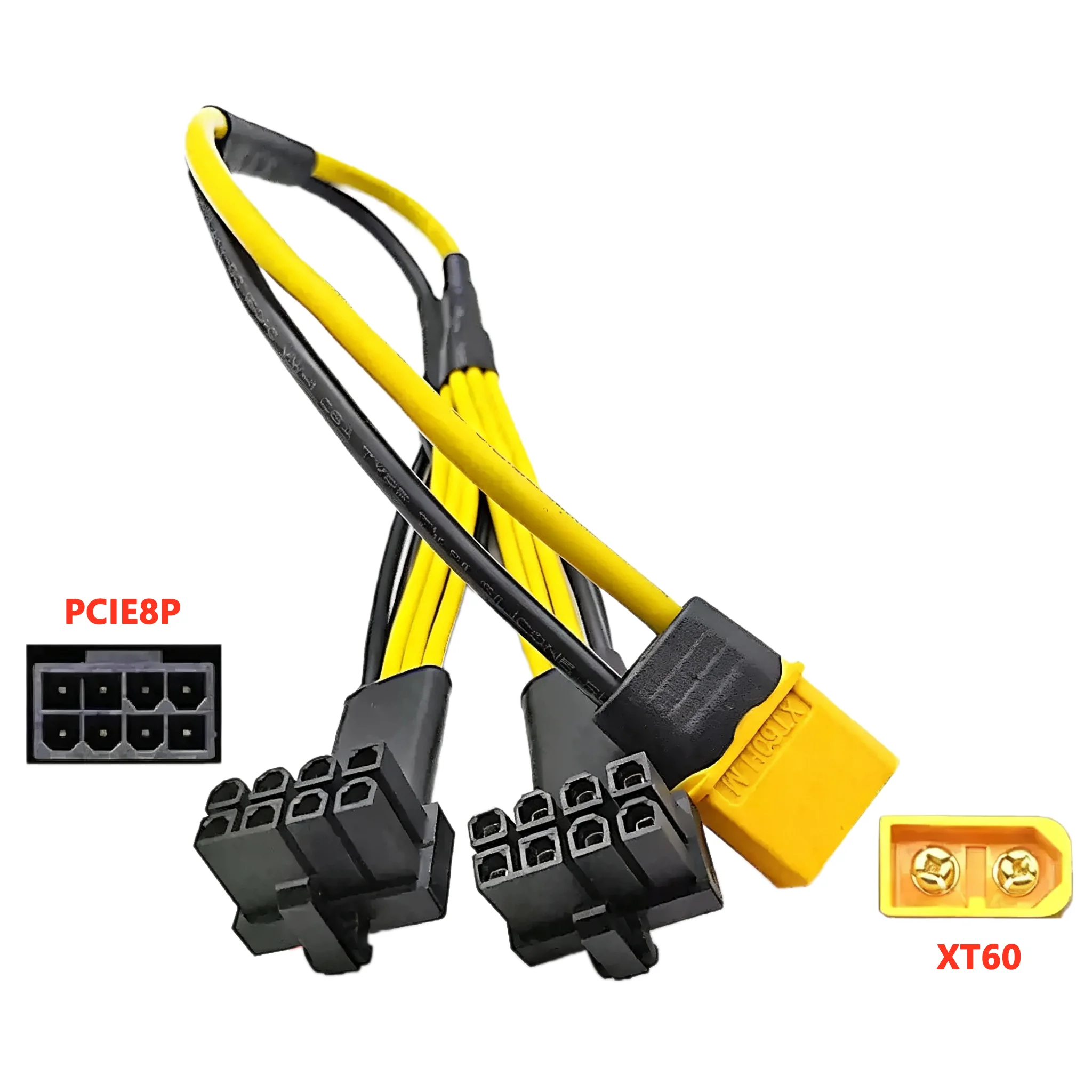 12V Input XT60M-H to Graphics Card 8-Pin Angled Cable, ITX Case Graphics Card Power Cable, 90-Degree Angled Graphics Card Cable