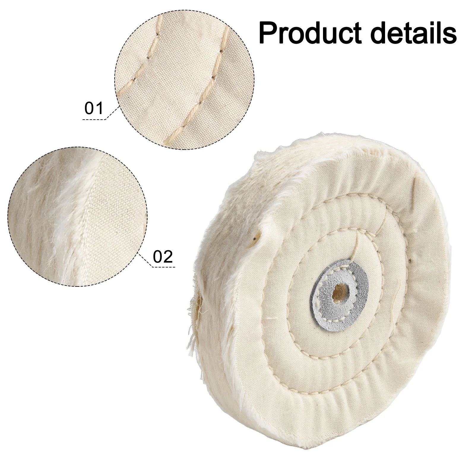 5                White Cotton Polishing Buffing Wheel Disc Pads Buff For Bench Grinder Tools Shank Metal Rotary Tools Acc