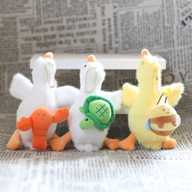 Cute Duck Plush Keychain with Crayfish Turtles Bees