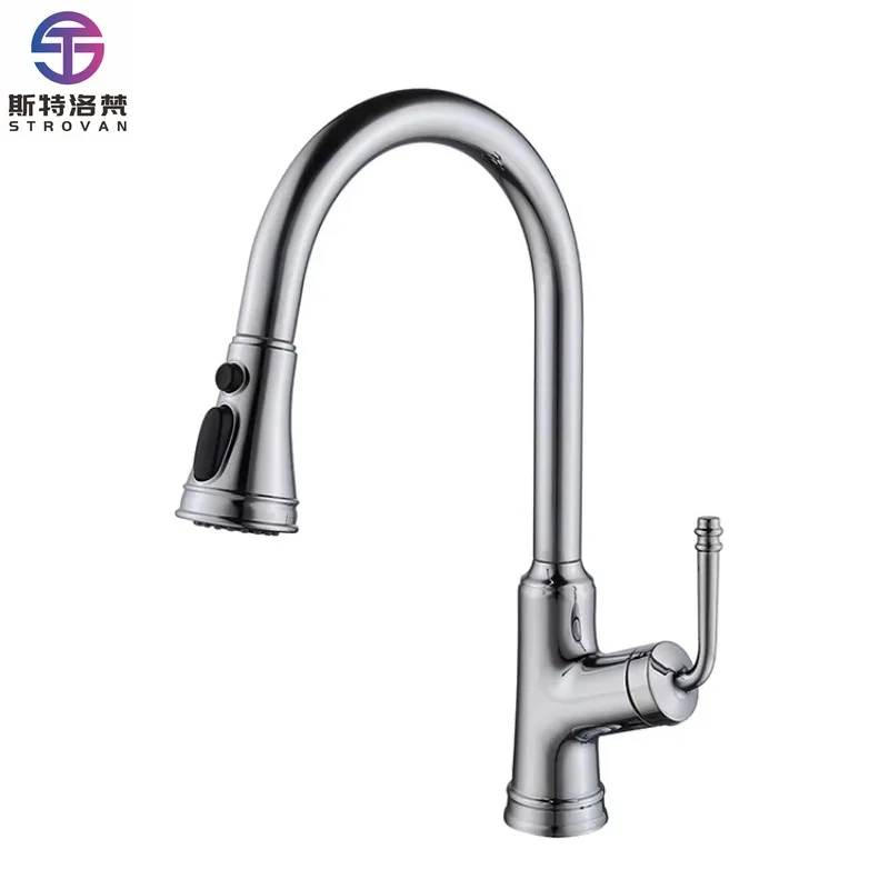 خلاط مطبخ عتيق صنابير الحنفيات مع بخاخ منسدل #1