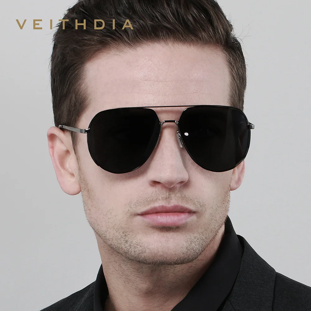 VEITHDIA نظارات شمسية كلاسيكية للرجال، نظارات شمسية مستقطبة من النايلون عالي الوضوح، نظارات مقاومة للأشعة فوق البنفسجية 400 للذكور 8269 #2