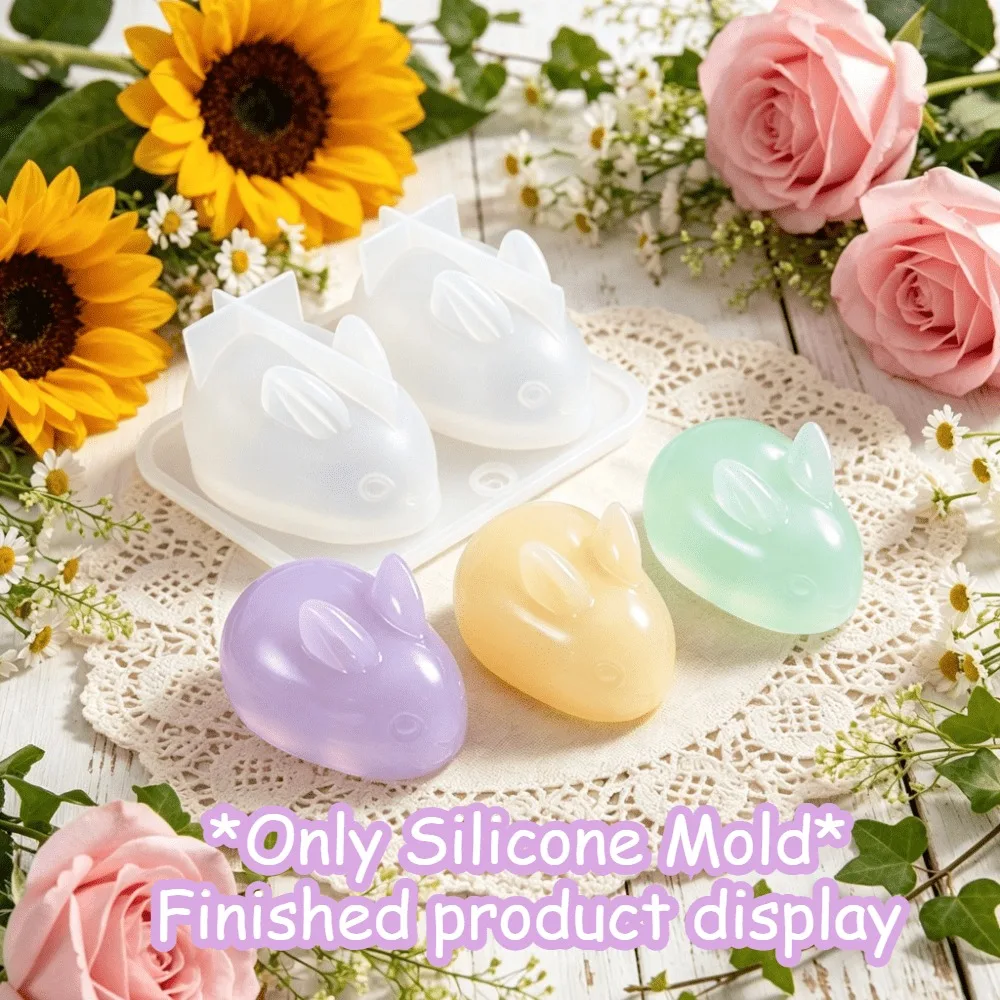 Molde de Silicona con Forma de Conejo para Hacer Velas Aromáticas, Adornos y Jabón Artesanal, Herramienta para Manualidades, Regalo de Boda y Cumpleaños