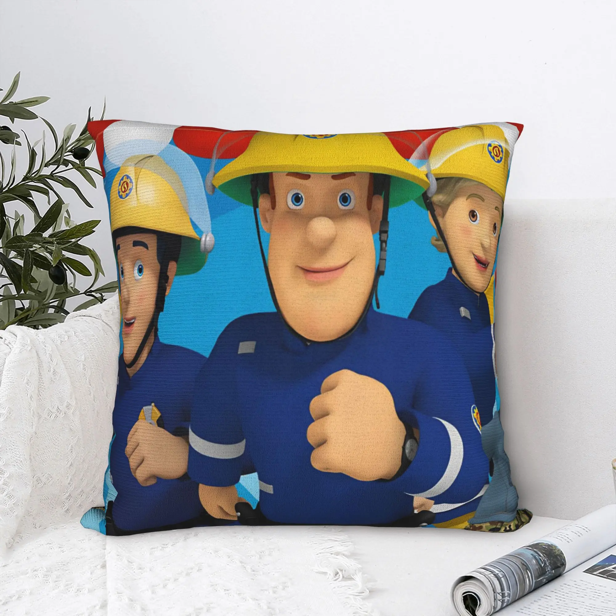 Fireman Sam Pillowcase Polyester Cushion Cover Decor British Children Television Pillow Case Cover Home Zipper 40X40cm