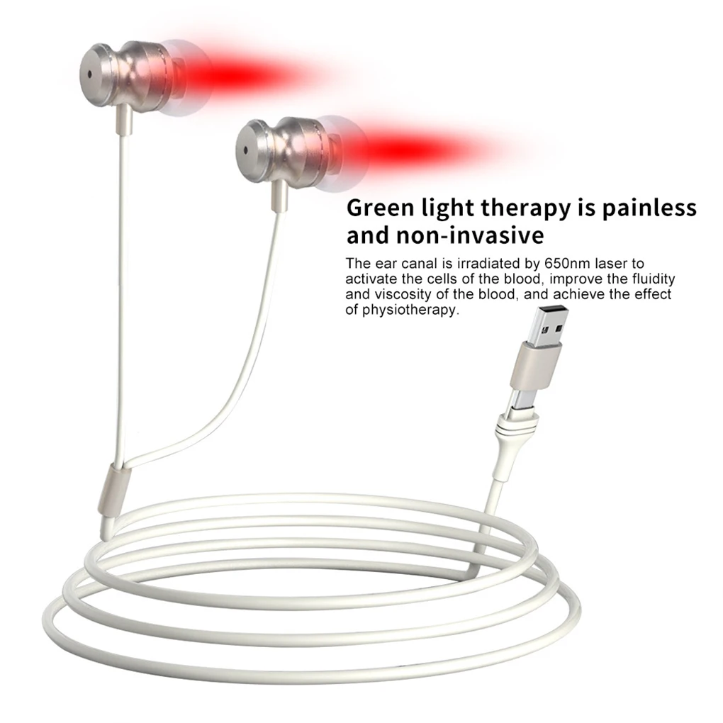 Tinnitus Ear Laser Therapy LLLT Irradiation Laser Physiotherapy Earplug Otitis Media Deafness Diabetes Hypertension Treatment