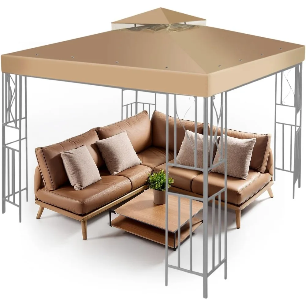 

10x10 Feet Double Tier Canopy Replacement Cover with UV30+ Protection, Water and Dirt Resistant