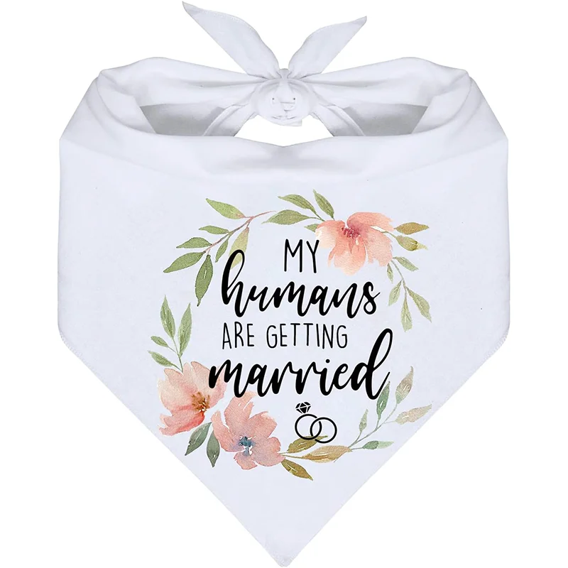 Weiße Kranz Muster Hund Baumwolle Bandana Hochzeit Foto Requisiten Zubehör Bachelorette Party Braut dusche Verlobung Dekoration
