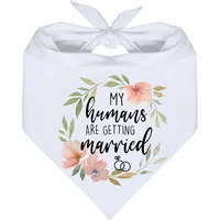 White Wreath Pattern Dog Cotton Bandana Wedding Photo Props Accessories Bachelorette Party Bridal Shower Engagement Decoration
