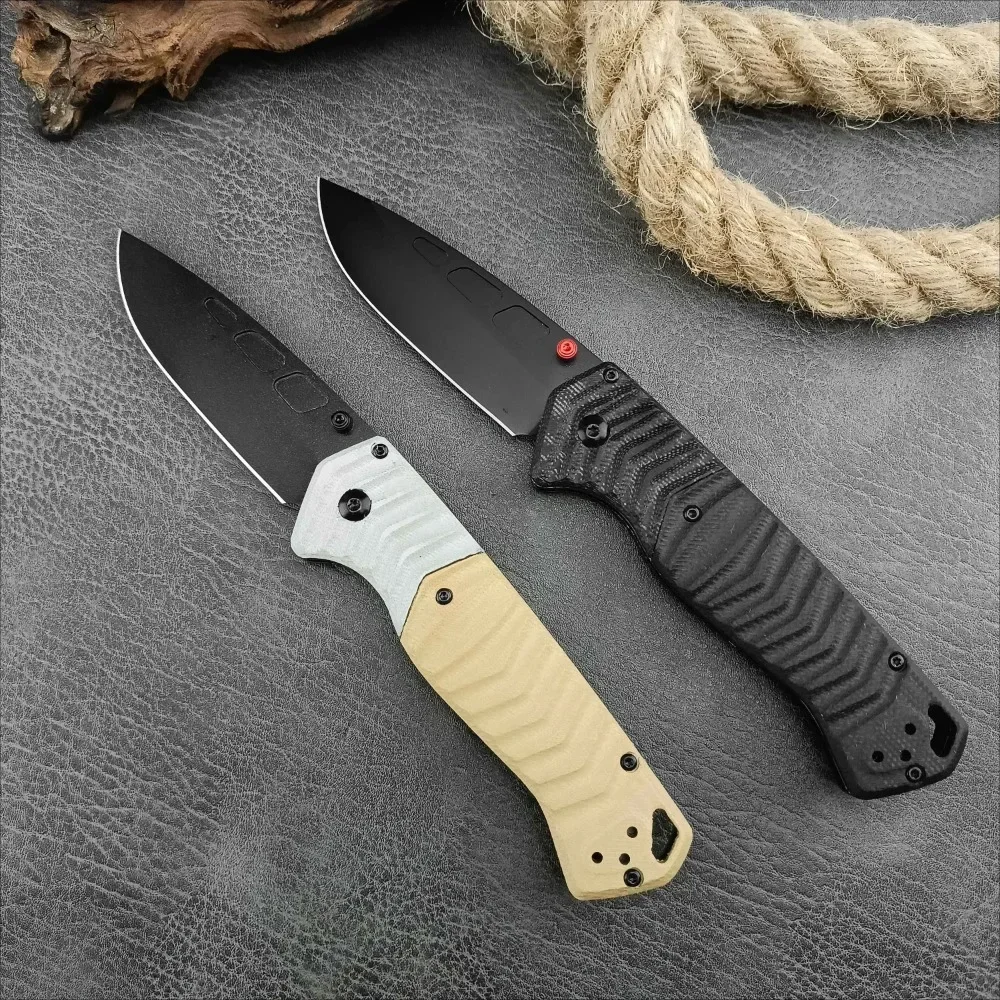 

593 Outdoor Camping Pouch-Type Emergency Multi-functional Foldable Knife D2 Blade G10 Handle Tactical Hunting Self-defense Knife