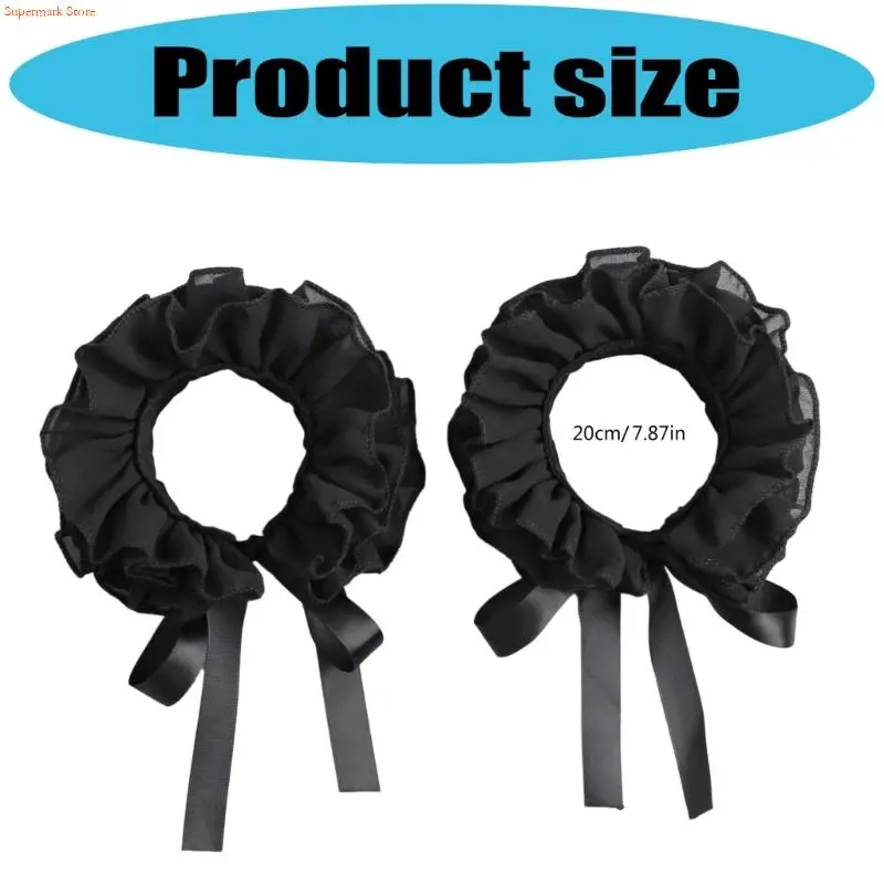 Q5WE تصميم كشكش الأكمام الزخرفية أصفاد للذراع أنيقة الطبقات فو الأكمام الذراع ملحق للنساء الاستخدام اليومي حدث خاص #6