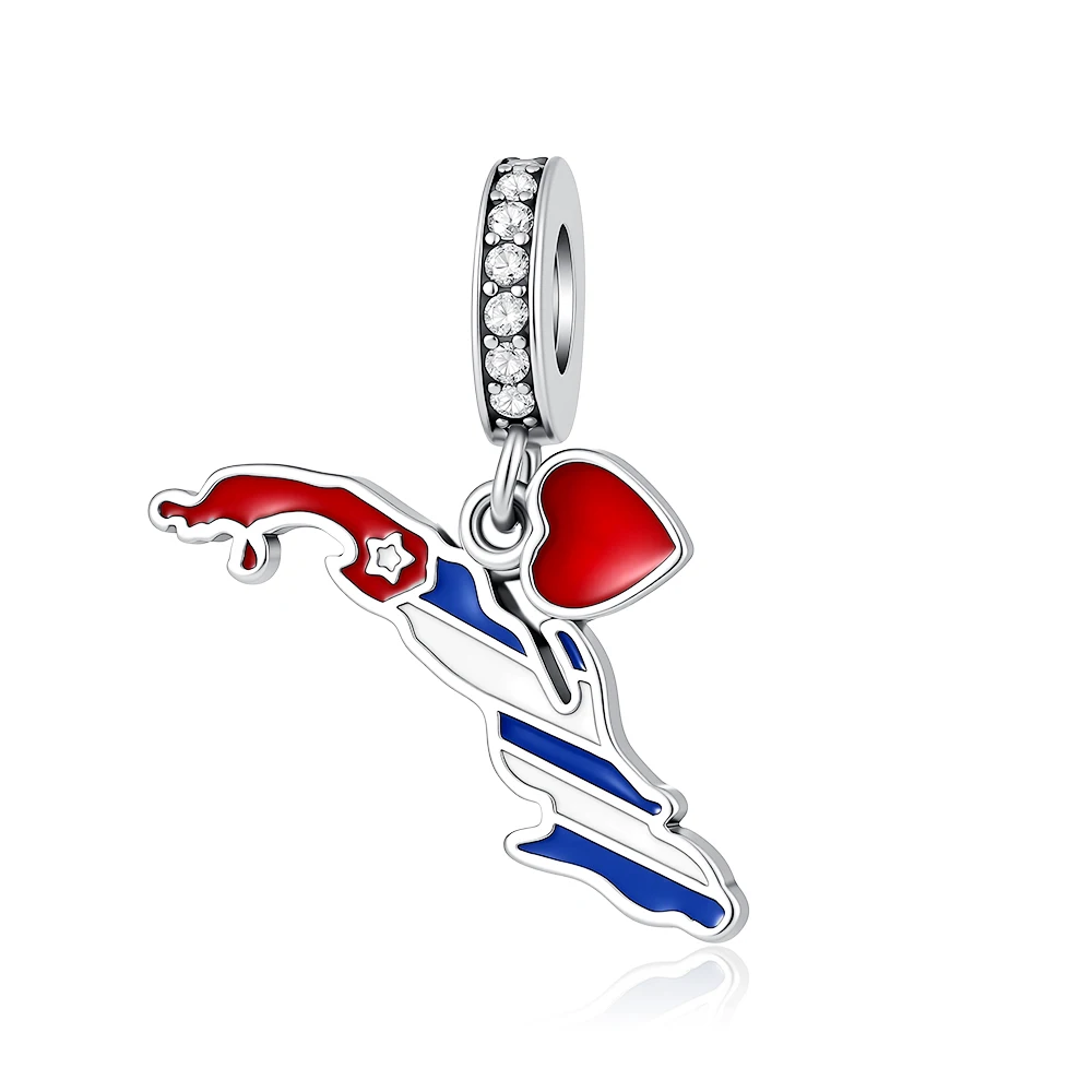 2026 New 925 silver Germany Portugal Honduras Spain Mexico Flag Pendant Fit Original Bracelets Necklace DIY jewelry Accessories view 2