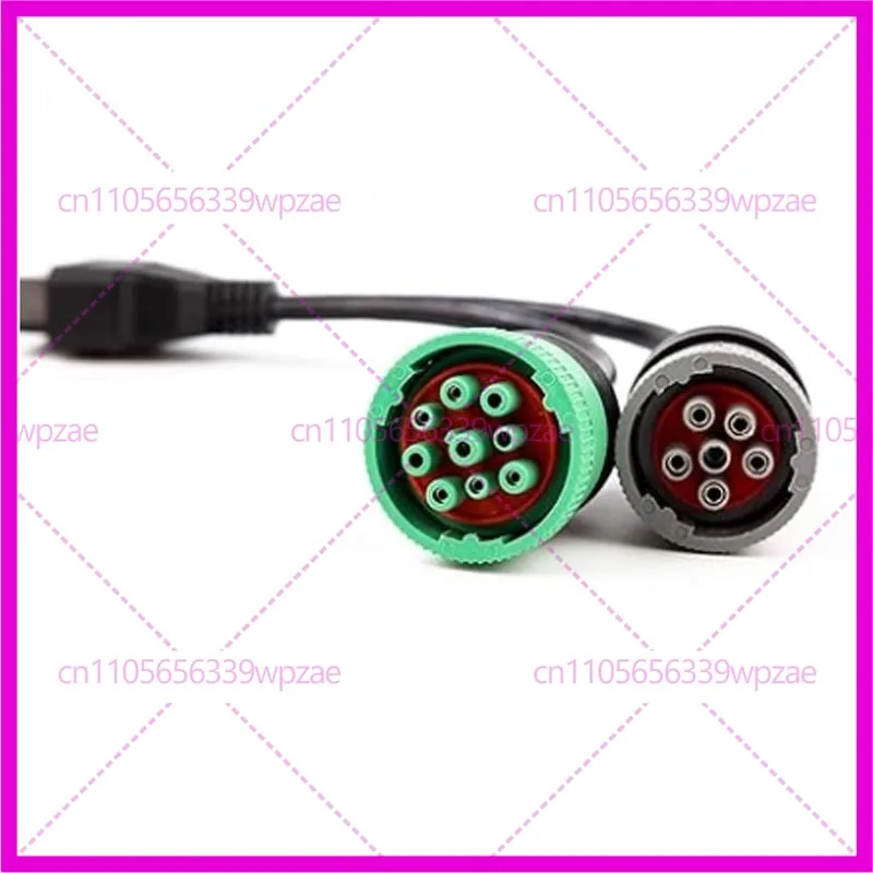 

Грузовик OBD2 16Pin к J1939 9P для Dechi J1708 6P для Cummins, одноминутный преобразователь с двумя женскими головками