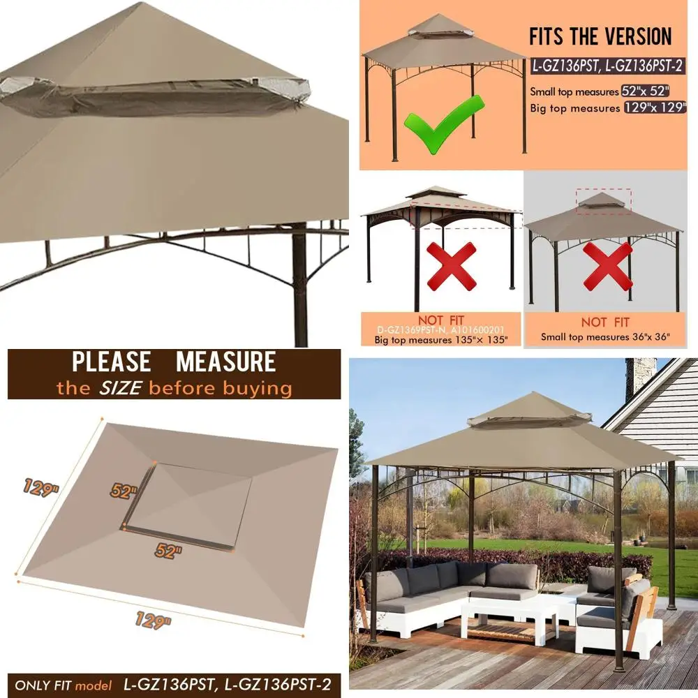 

Beige Replacement Canopy for L-GZ136PST Gazebo Model