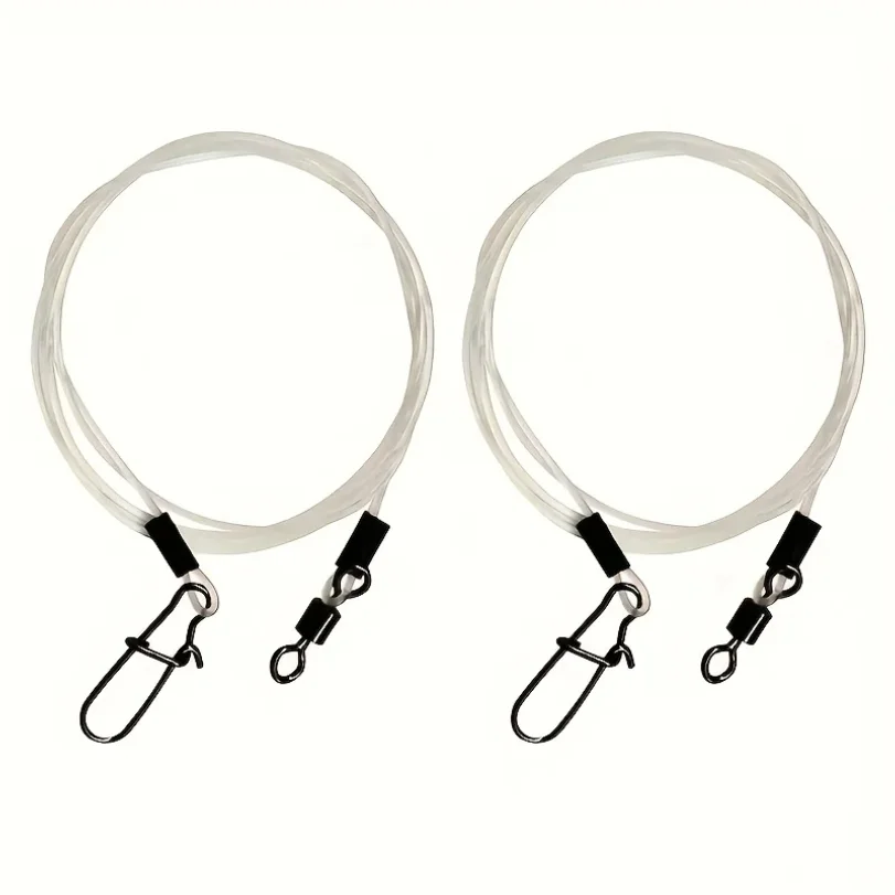 

10PCS Fluorocarbon Fishing Leaders,Equipped with High-Speed 360° Rotating Swivels Saltwater & Freshwater Fishing for Pike Bass