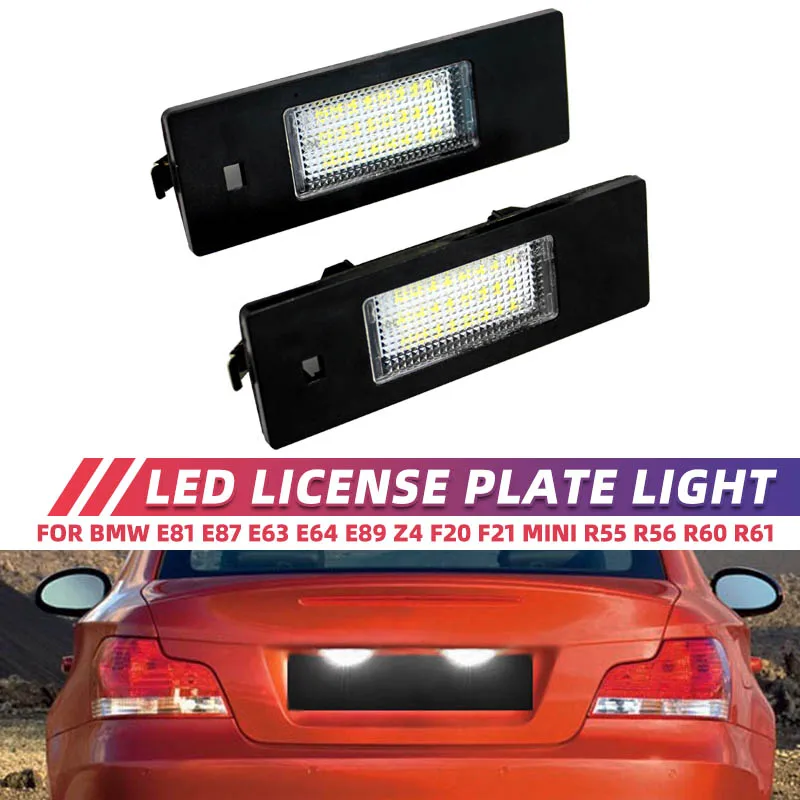 LED License Number Plate Lamp Car Light Luz No Error for BMW 1 Series E81 E87 E63 E64 M6 E85 E86 Z4 F12 F13 F20 K48