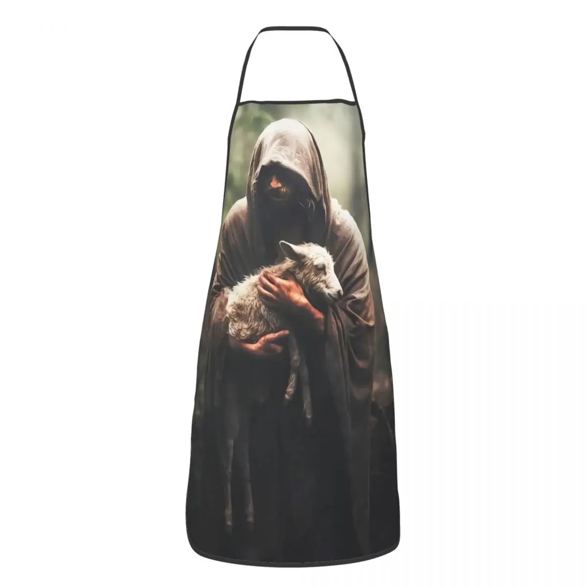 Custom Jesus Rescues A Muddy Lamb Funny Apron for Men Women Adult Unisex Chef Bib Tablier Cuisine Cooking Baking Gardening