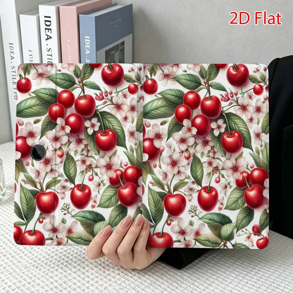 Red cherry pattern For OPPO VIVO IQOO OnePlus Realme Pad 3 Pro 13 12.1 11.4 11 inch Pen Tray Tablet Case Soft