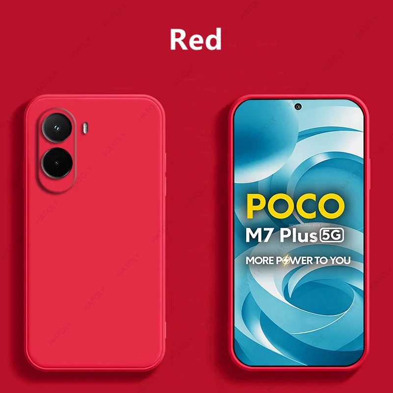 For Xiaomi Poco M7 Plus 5G Case Cover Fashion Liquid Silicone Soft Phone Case Funda чехол For Xiaomi Poco M7 4G Case Back Cover