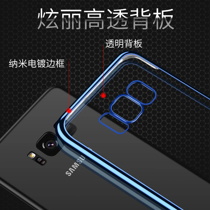 Luxury Silicone Plated Soft Case For Samsung Galaxy S8 S9 S10 Note 9 10 Plus 20 Ultra Clear Plating Cover