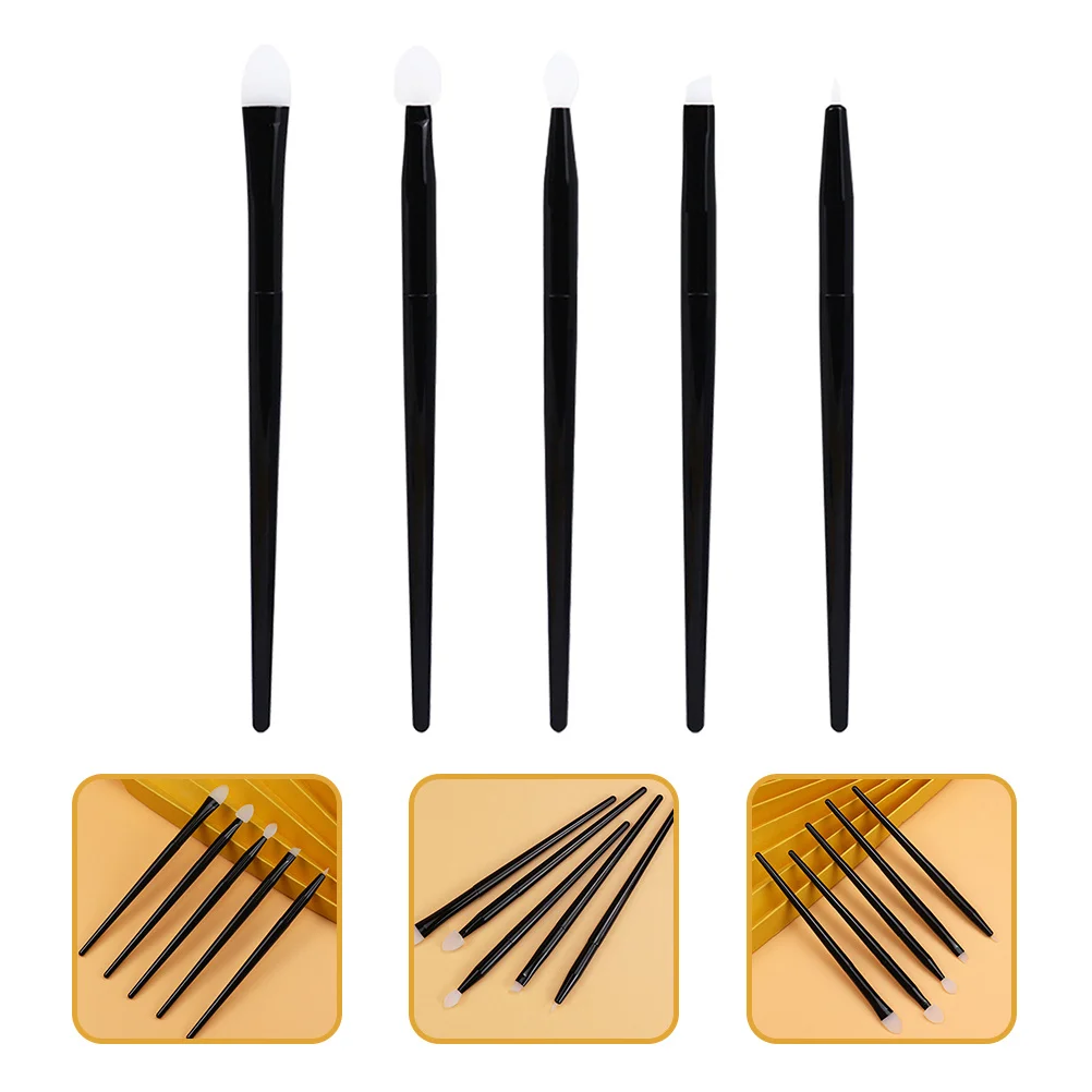 1 Set Of Silicone Makeup Brush Set For Eyeshadow Lipstick Blush Eyebrow Portable Tools Practical Professional Facial