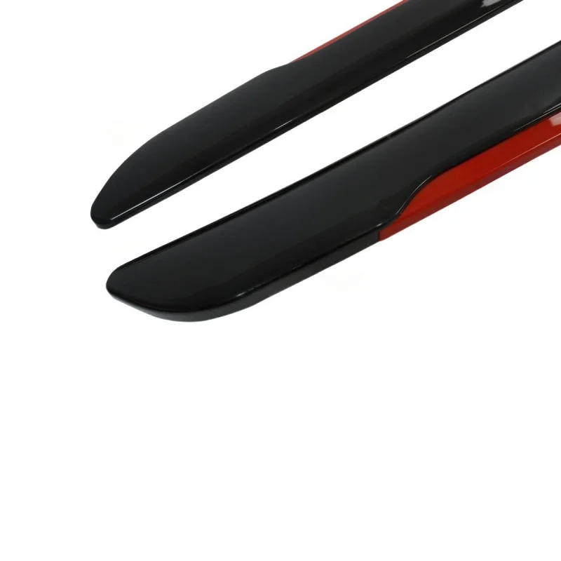 High Quality Universal Glossy Black Red Aerodynamic Side Skirt & Front Bumper Lip Exterior Modification Trim Kit All view 4