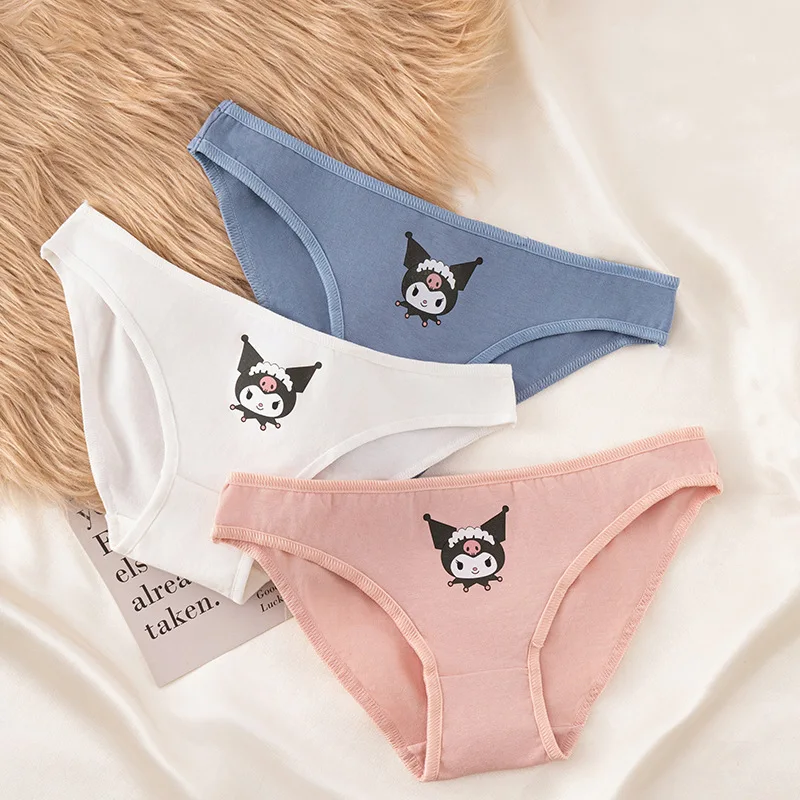 Japanese Y2k Kuromi Kawaii Sweet Girls Printed Underwear Women Cotton Anime Cartoon Briefs Comfortable Sanrios Lingerie Female