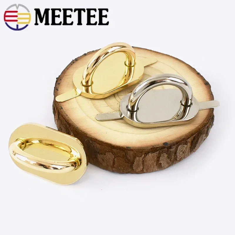 Meetee 5/10/20Pcs D Ring Metal Bag Buckles Leather Handbags Clasp Hardware Side Clip Hook for Sewing Decor Material Accessories