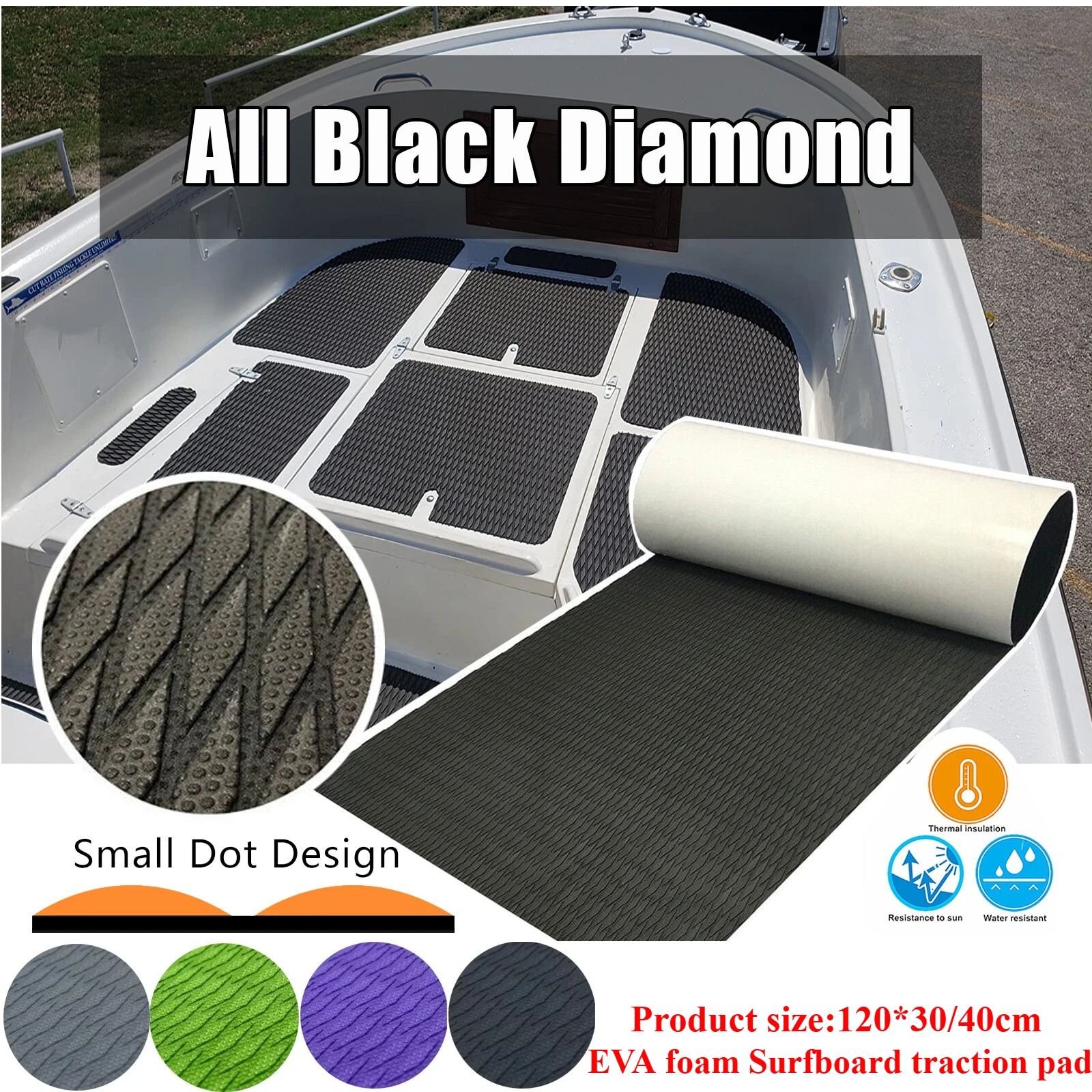 

120x30/40cm Diamond Pressure EVA Foam Surfboard Traction Pad Non Slip Mat Deck Grip Mat Adhesive Surf SUP Skimboard Longboard
