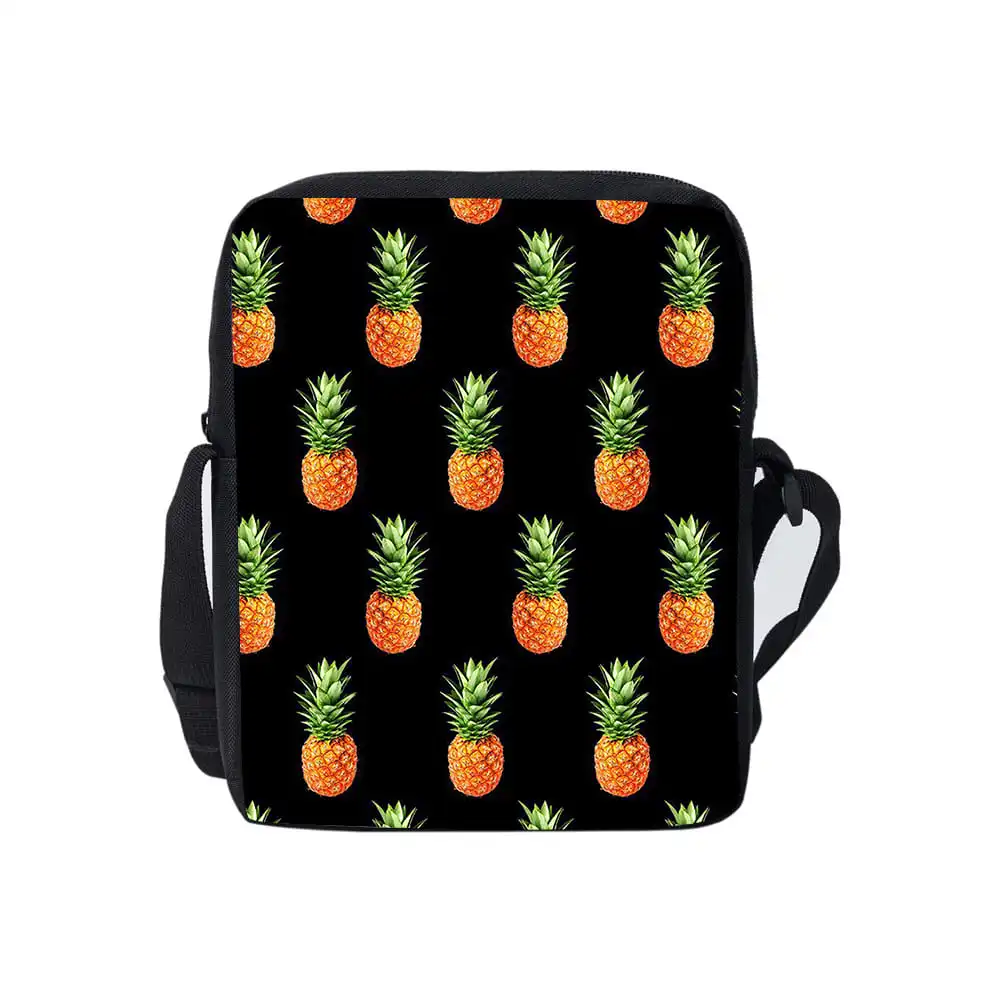 Pineapple Daily Single Sided Messenger Bag For Boy/Girls Children Best Gifts 2D Flat Cartoon Casual Teenage Crossbody Bag