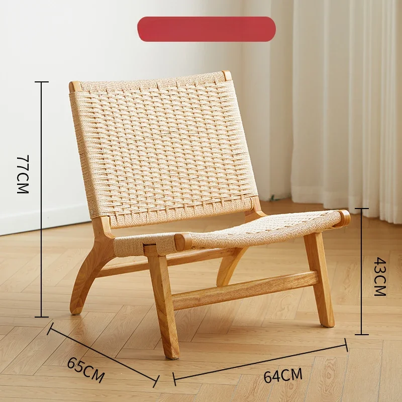 Chaise de Lecture Pliante en Rotin, Design en Bois, Mobilier Nordique Confortable au Sol, pour délégations